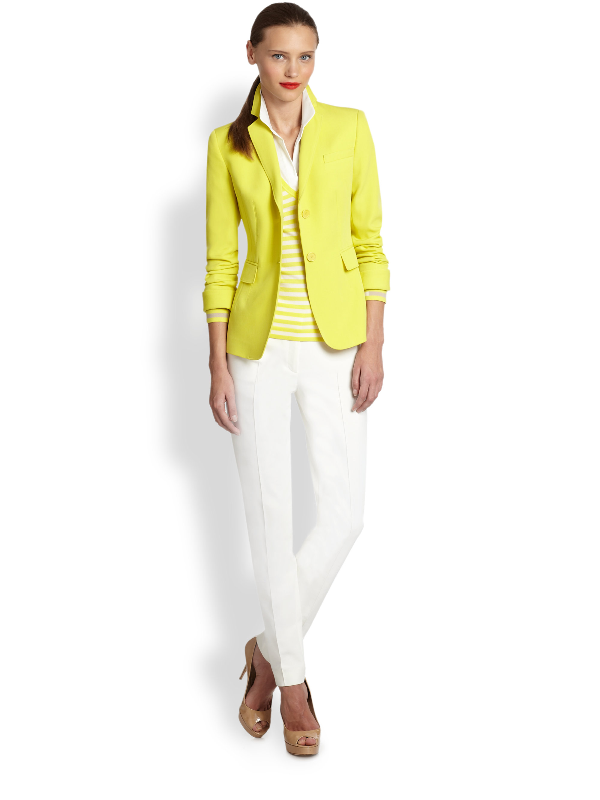 yellow fitted blazer