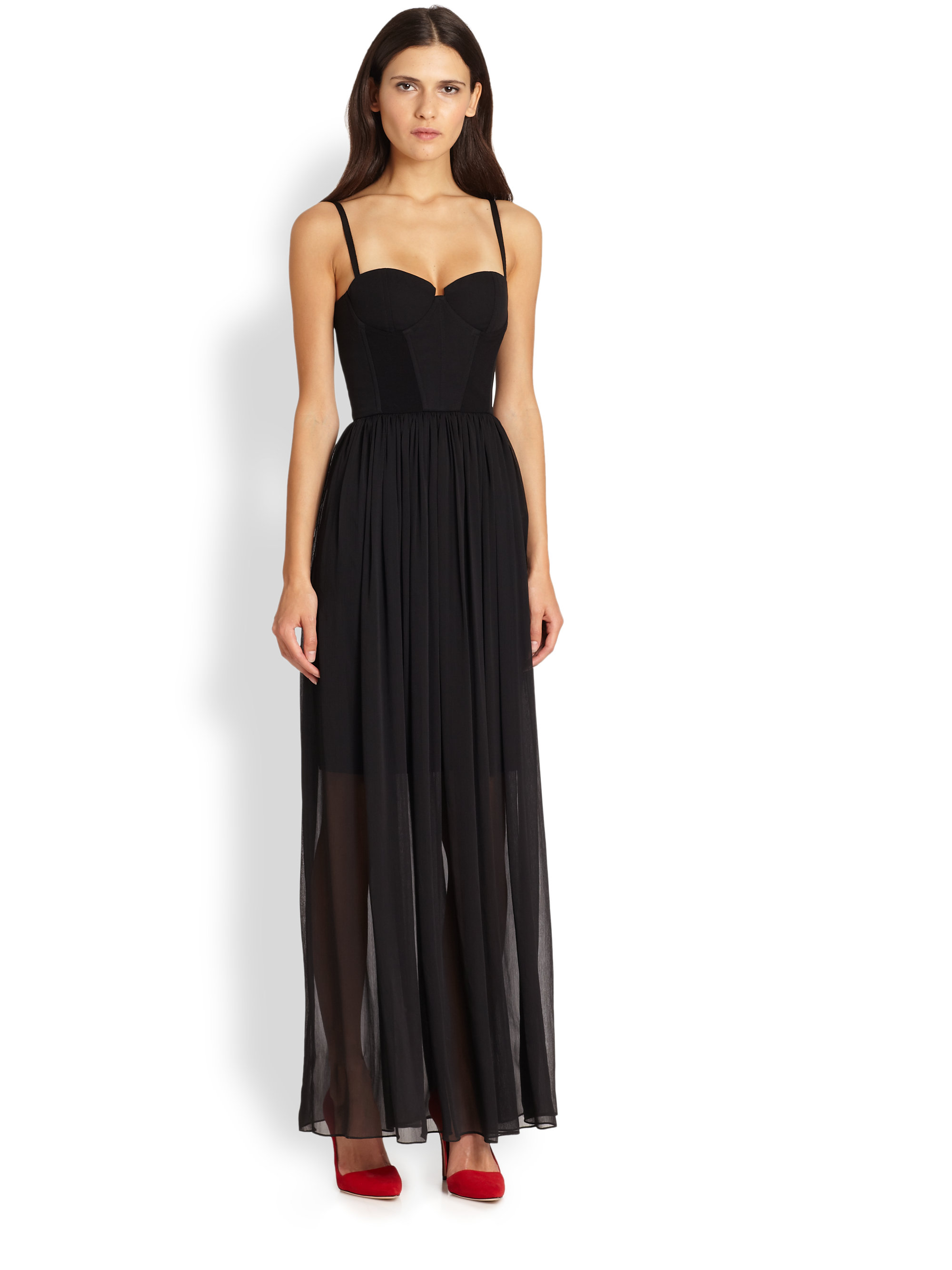 black bustier gown