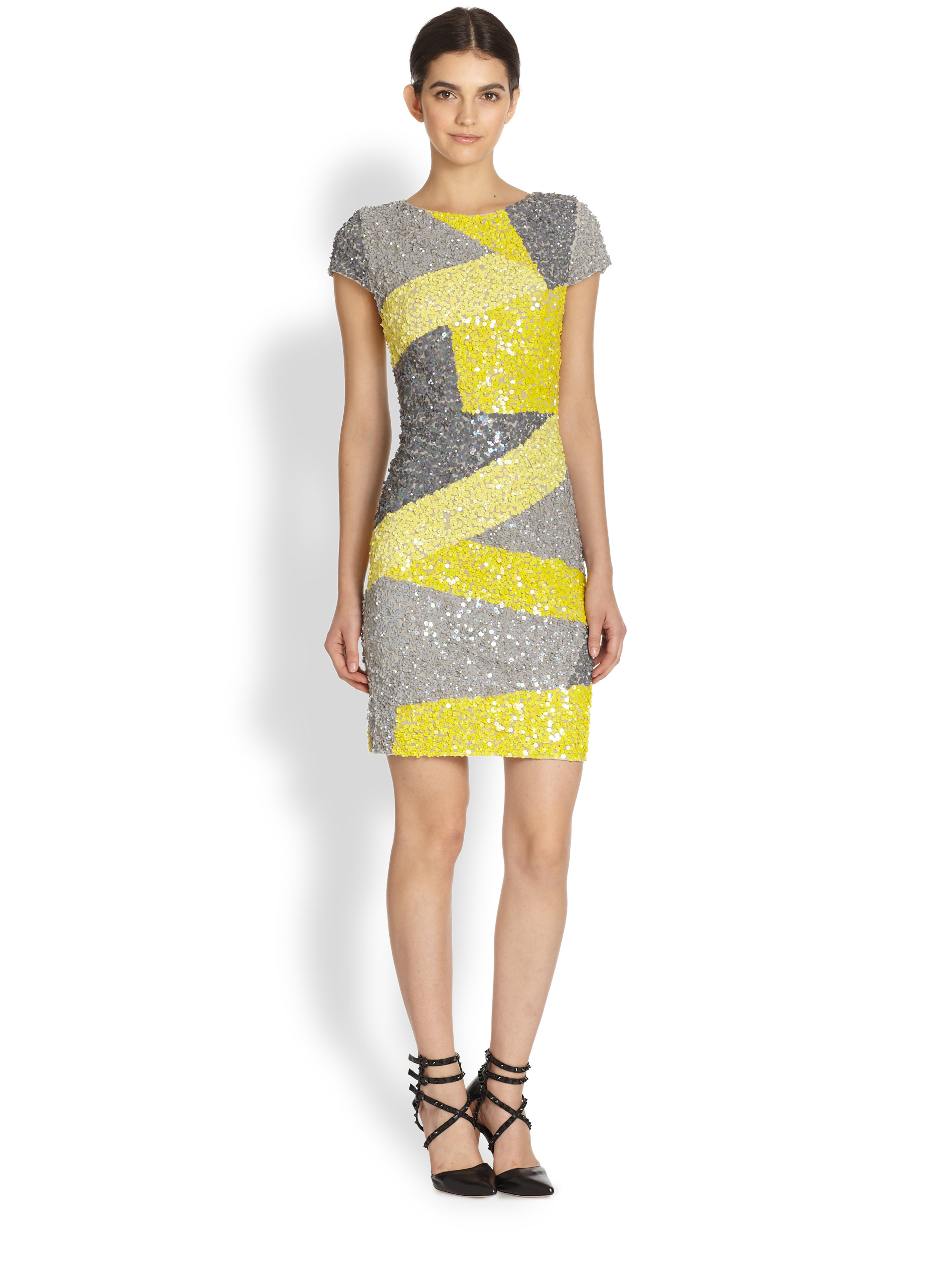 Grey and yellow dress Clearance