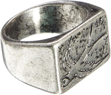 Asos Signet Ring with Swallow Engraving in Silver for Men | Lyst