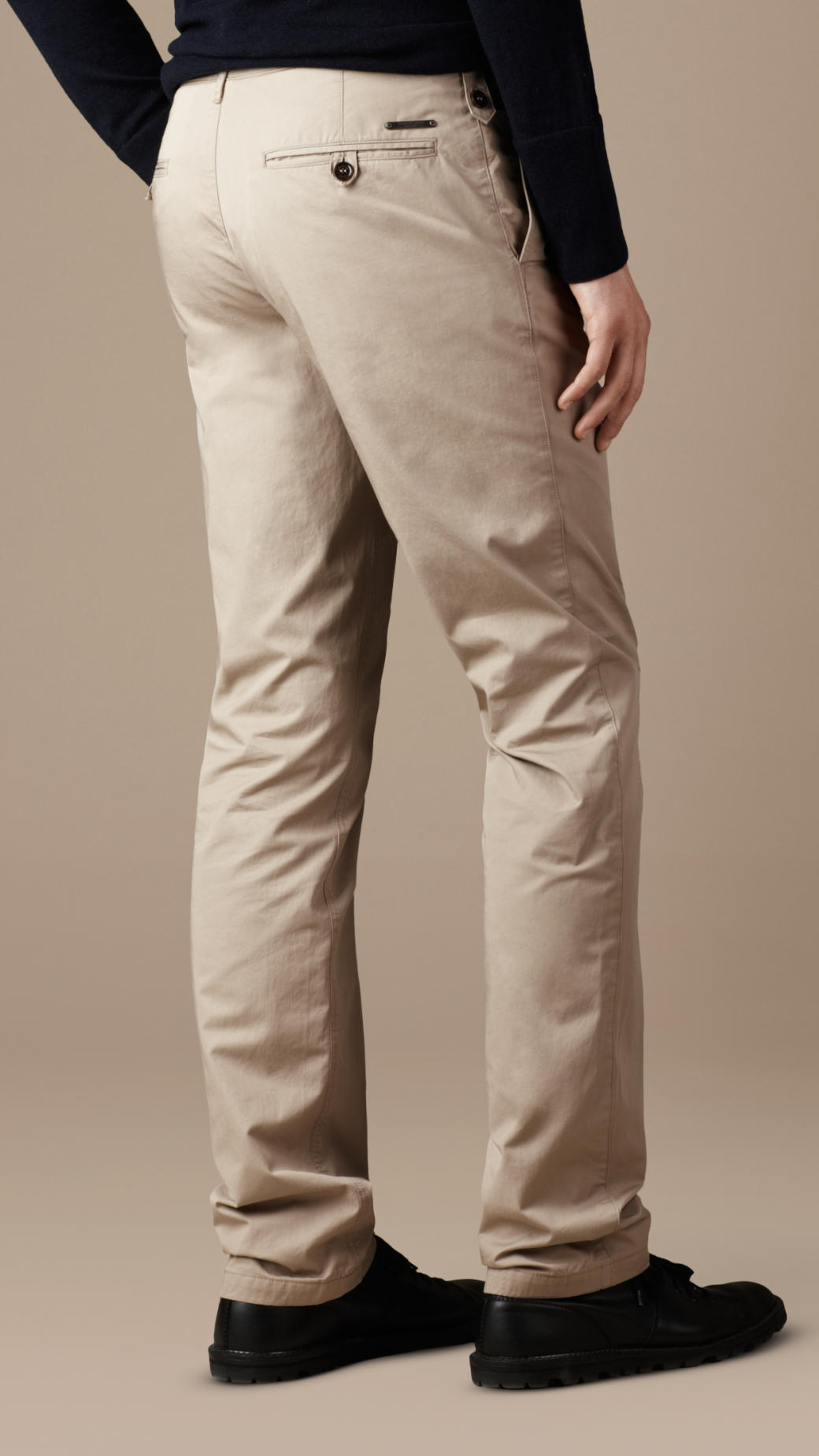 Burberry Slim Fit Cotton Chinos in Brown for Men - Lyst