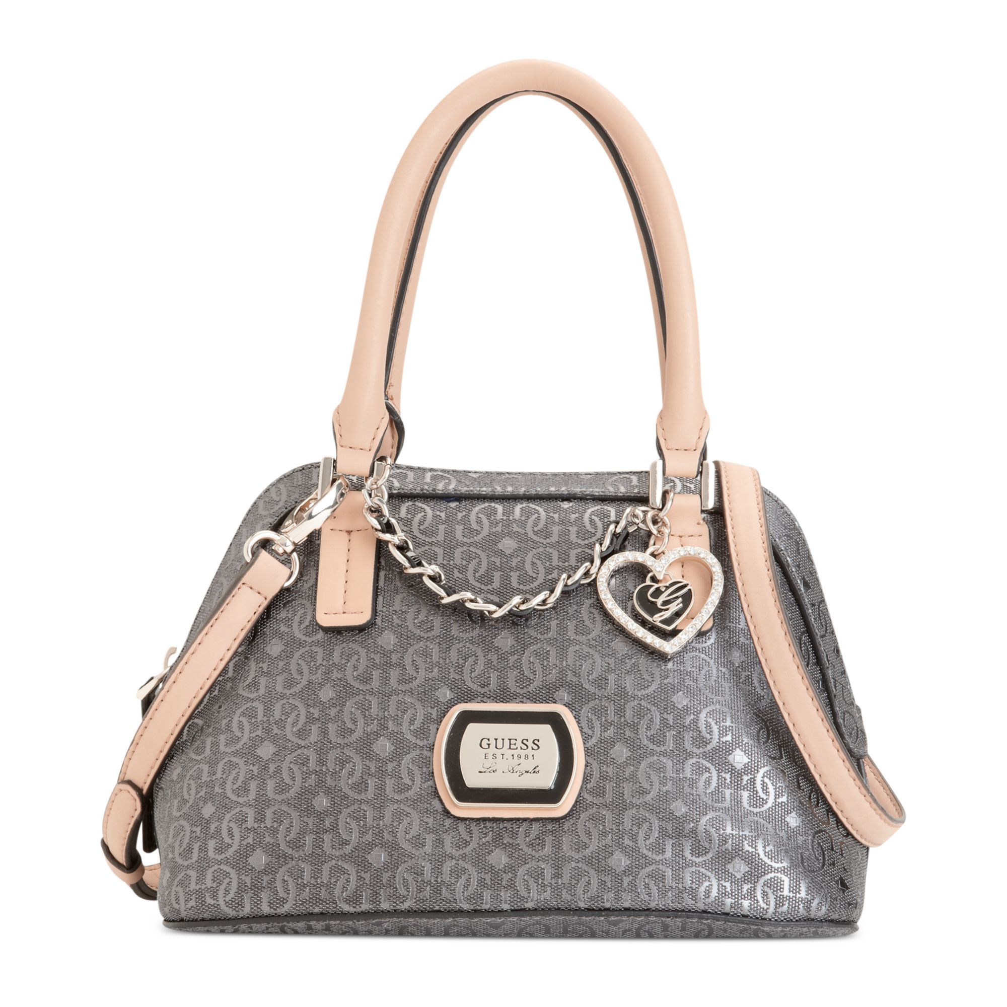 Lyst - Guess Guess Handbag Margeaux Amour Dome Satchel in Metallic