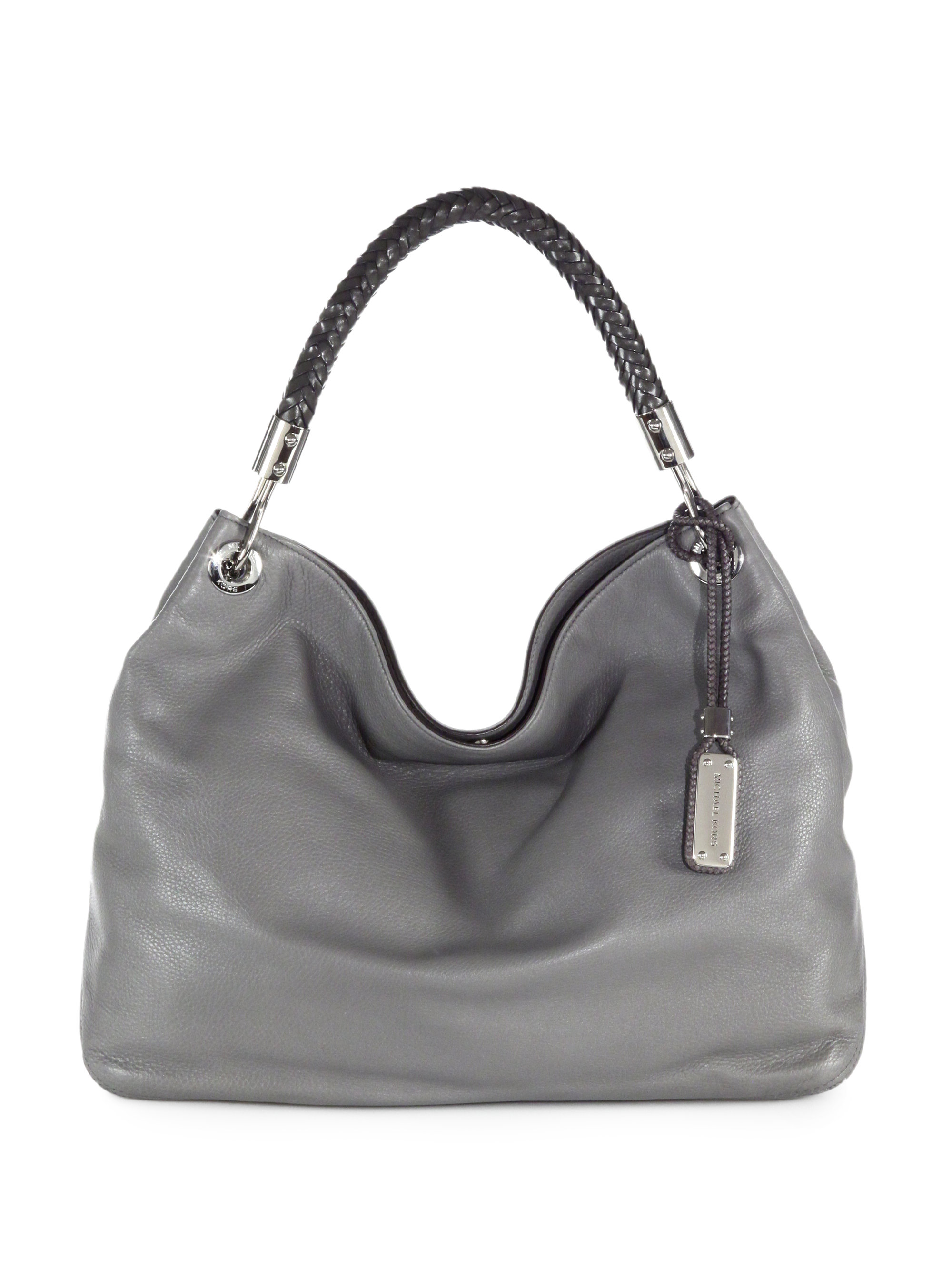 michael kors grey leather bag