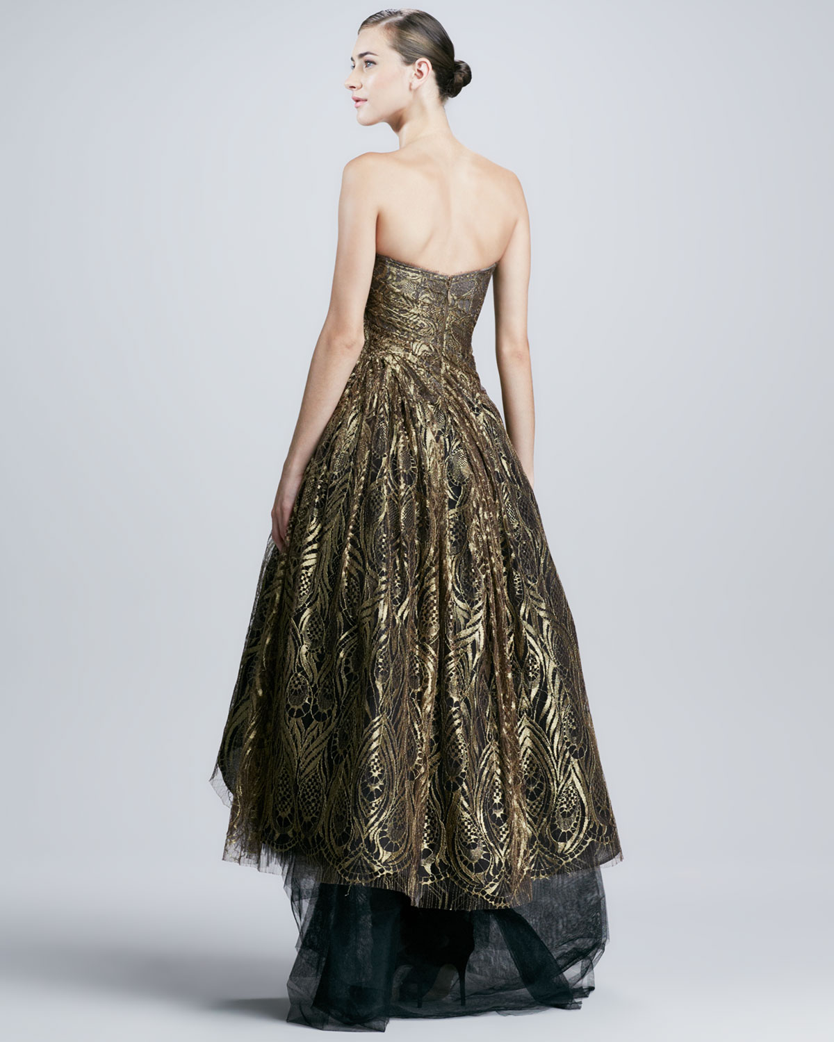 bronze ball gown