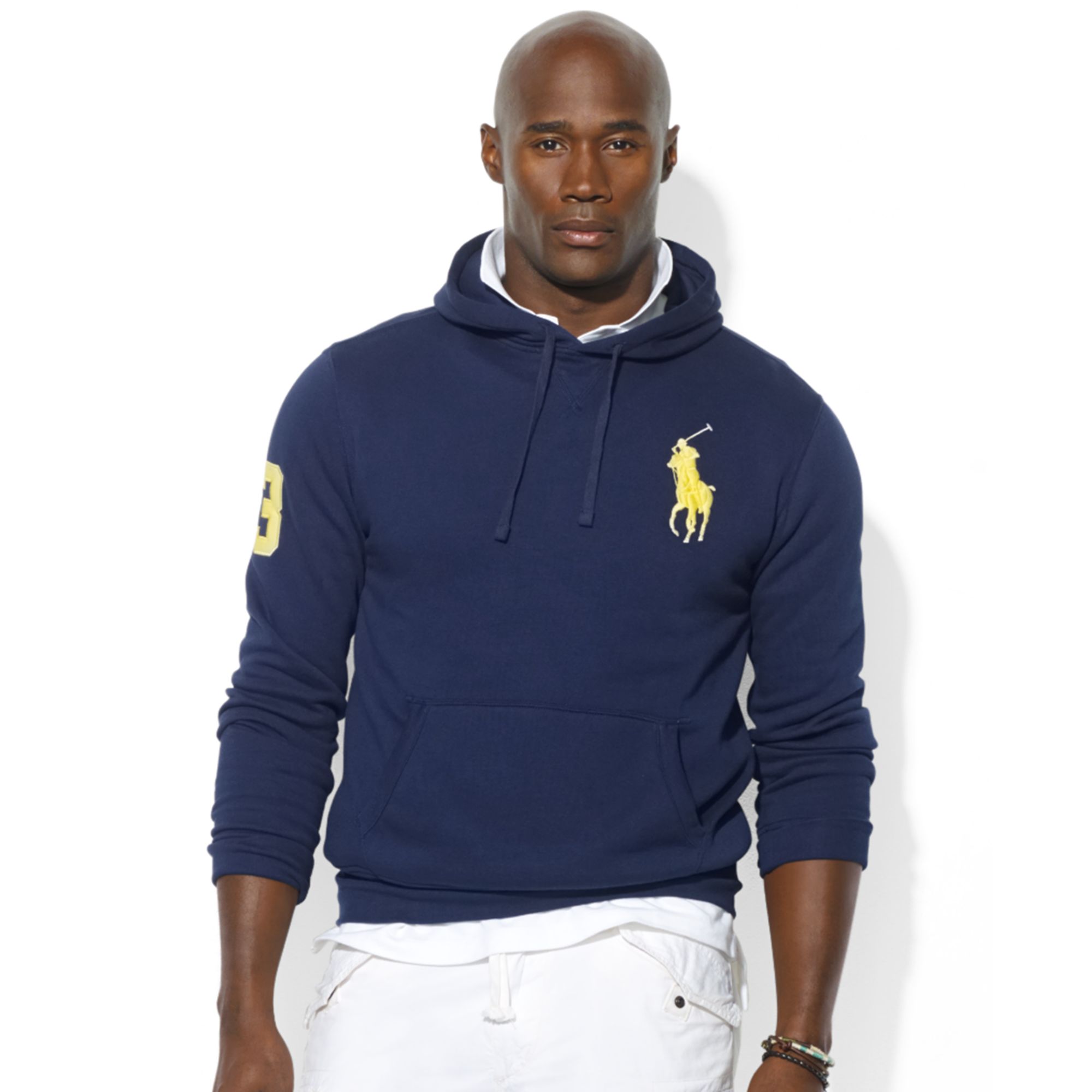 Lyst - Ralph lauren Big Pony Beach Fleece Pullover Hoodie in Blue for Men