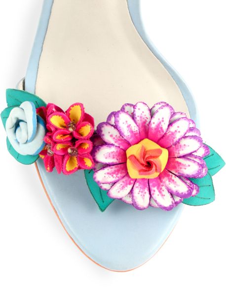 Sophia Webster Lilico Leather Flower Sandals in Multicolor (MULTI) | Lyst