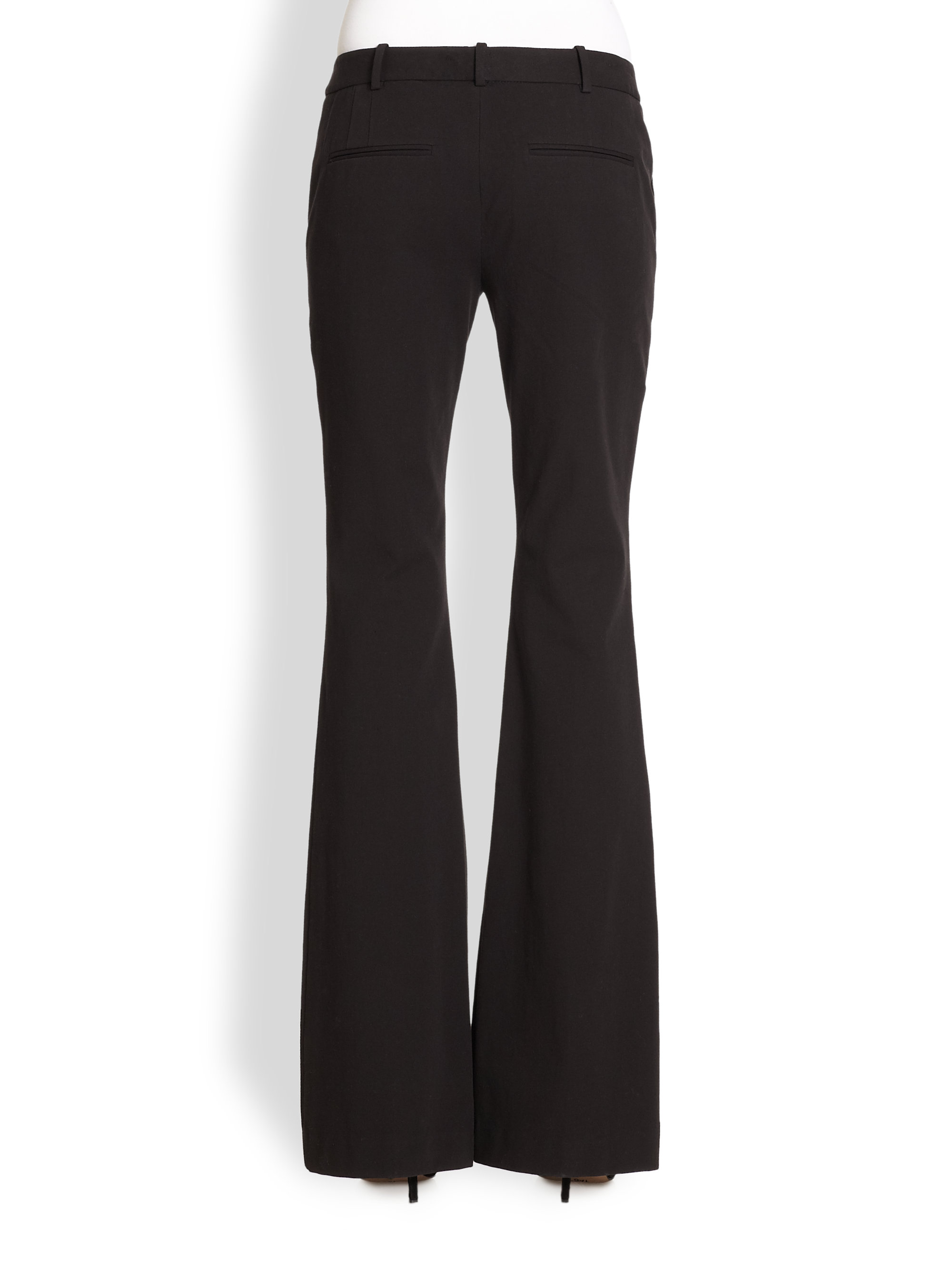 black cotton flare pants