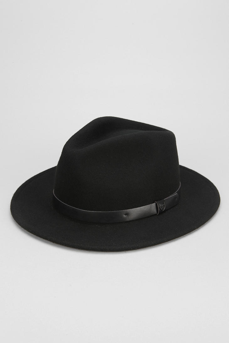 Urban Outfitters Brixton Messer Fedora in Black for Men - Lyst