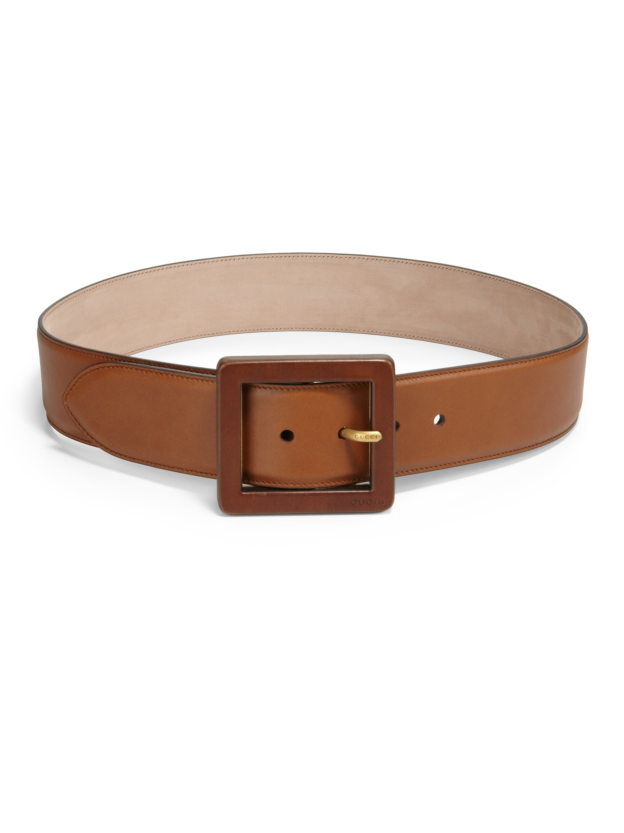 Gucci Wide Leather Belt in Brown - Lyst
