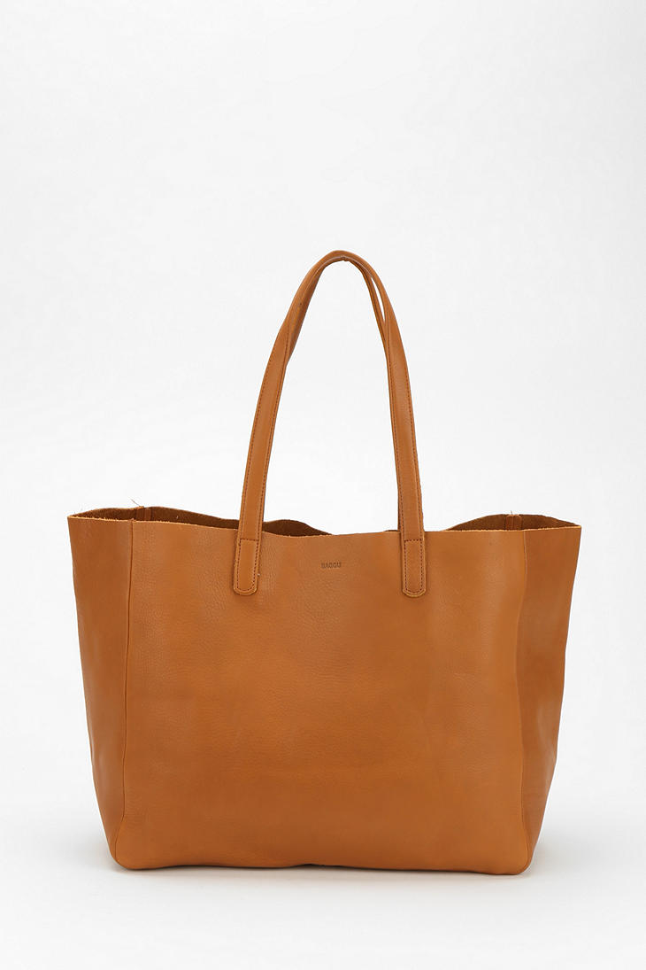 Urban Outfitters Baggu Oversized Leather Tote Bag in Tan (Brown) - Lyst