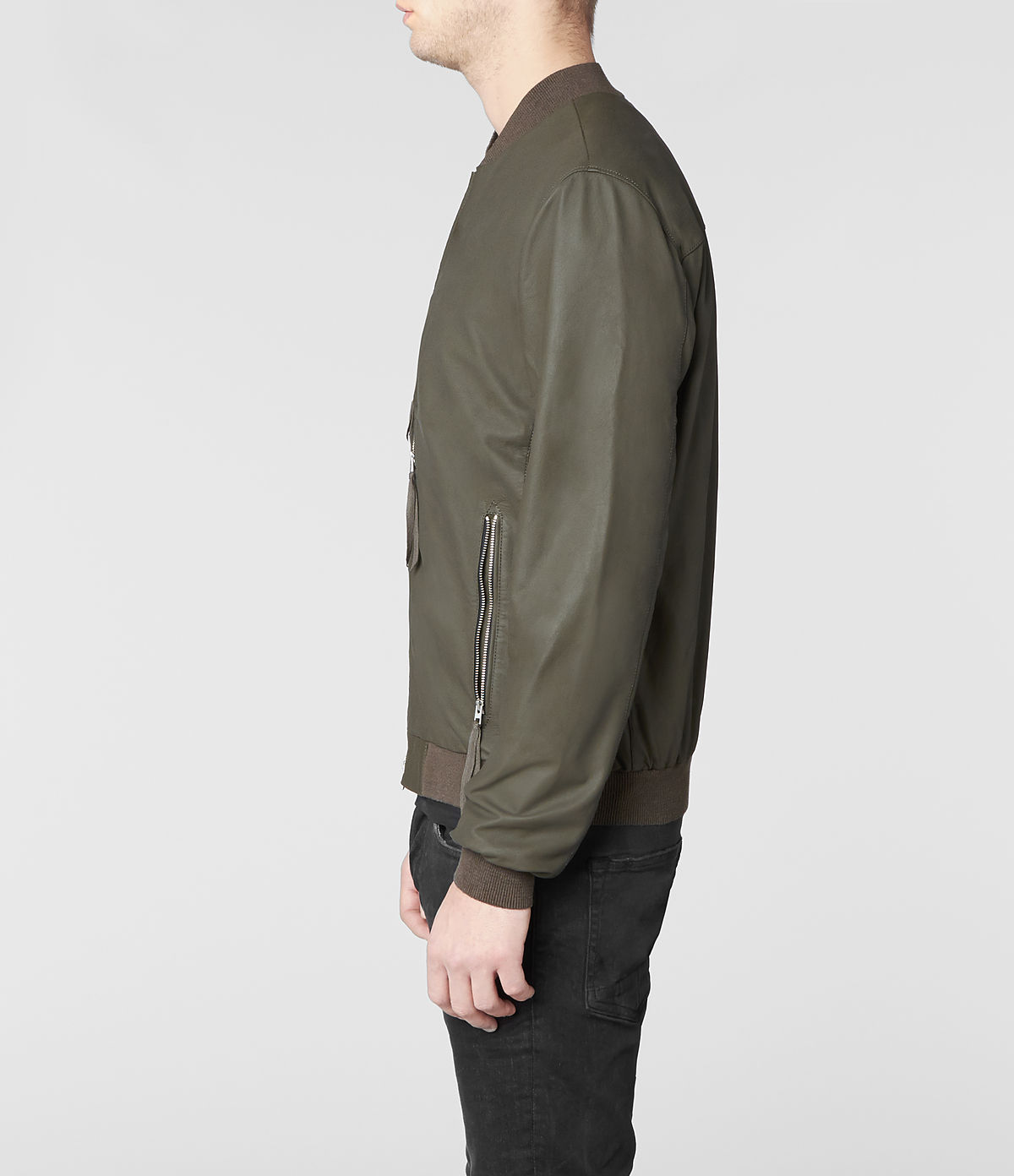 All saints green bomber jacket shop