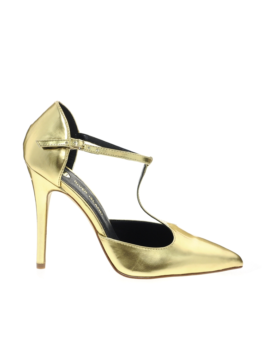t bar gold shoes