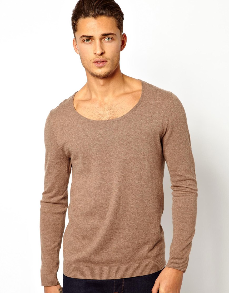 mens scoop neck jumper