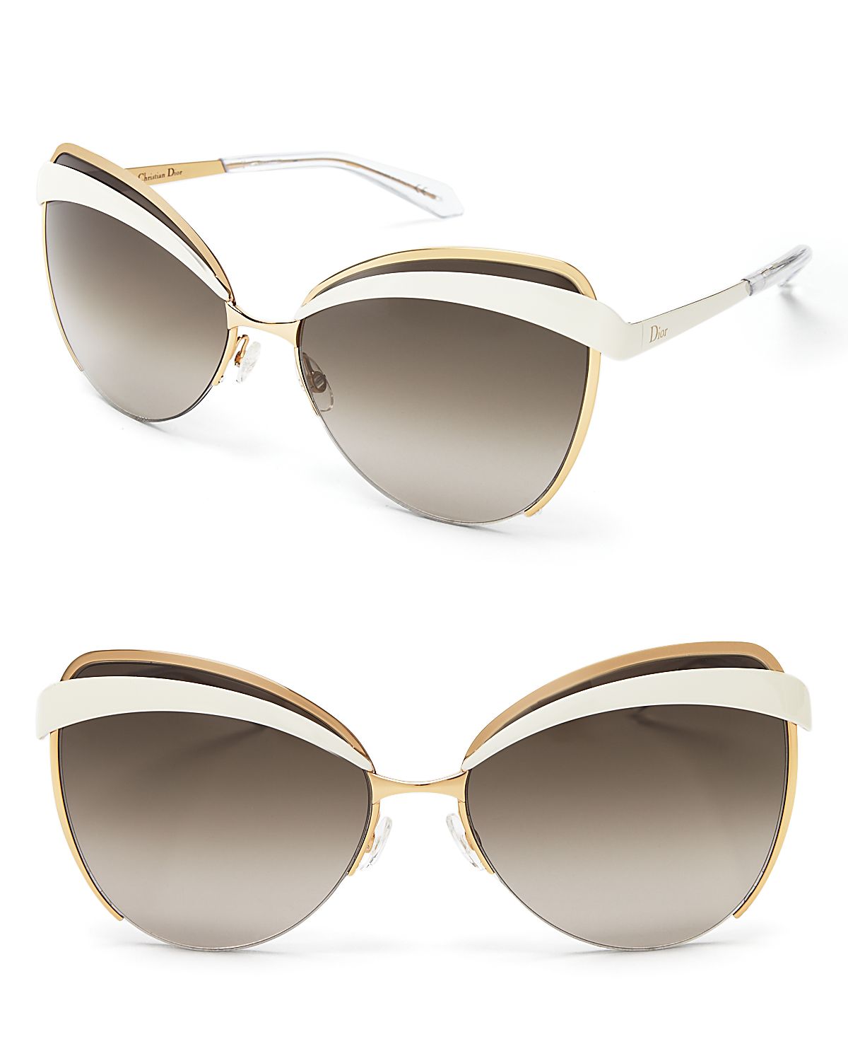 Dior Eyes Cat Eye Sunglasses In Rose Gold Ivory Metallic Lyst