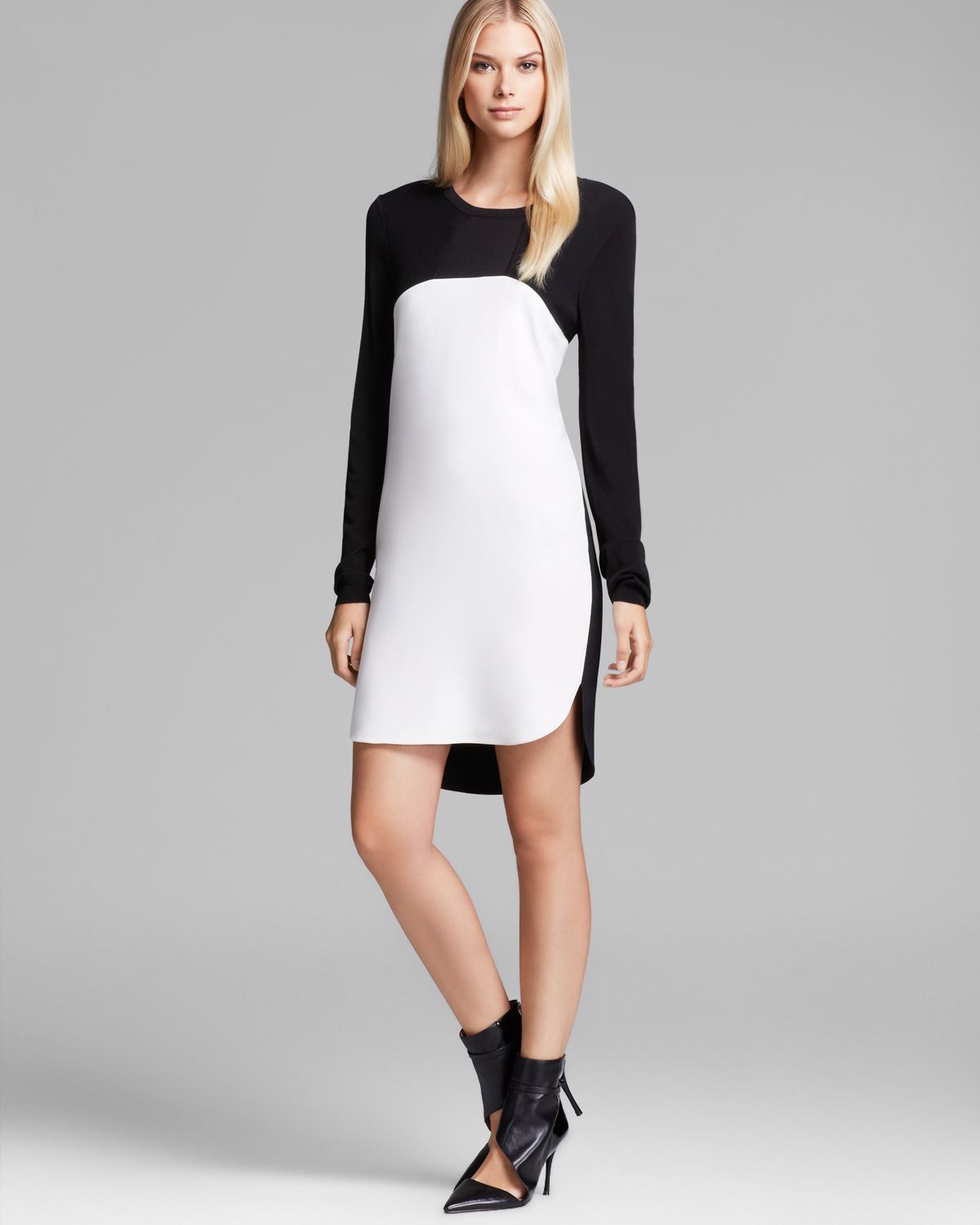 DKNY Color Block Dress in Black/White