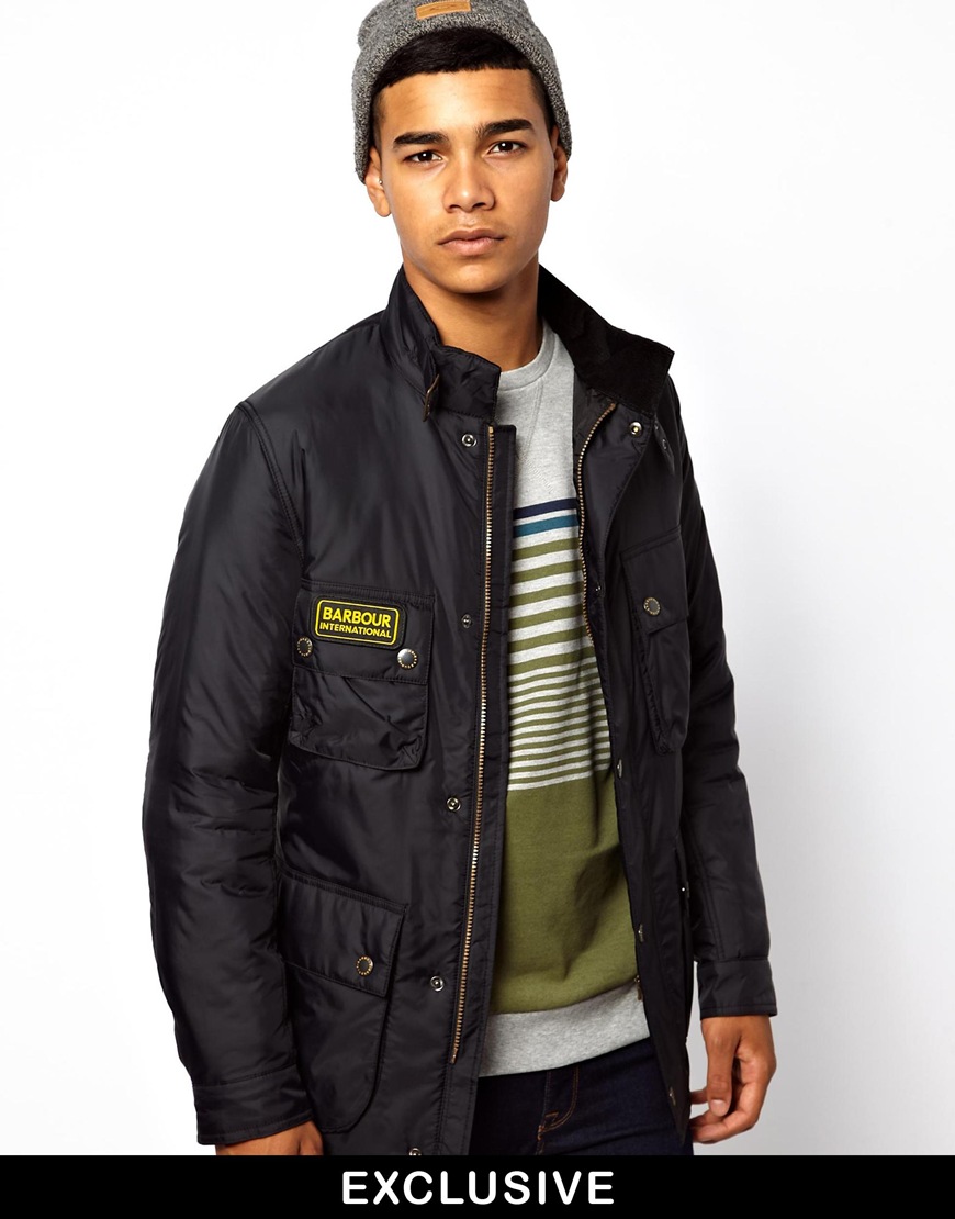 barbour international padded jacket in black,paramedicalcouncilofindia.in