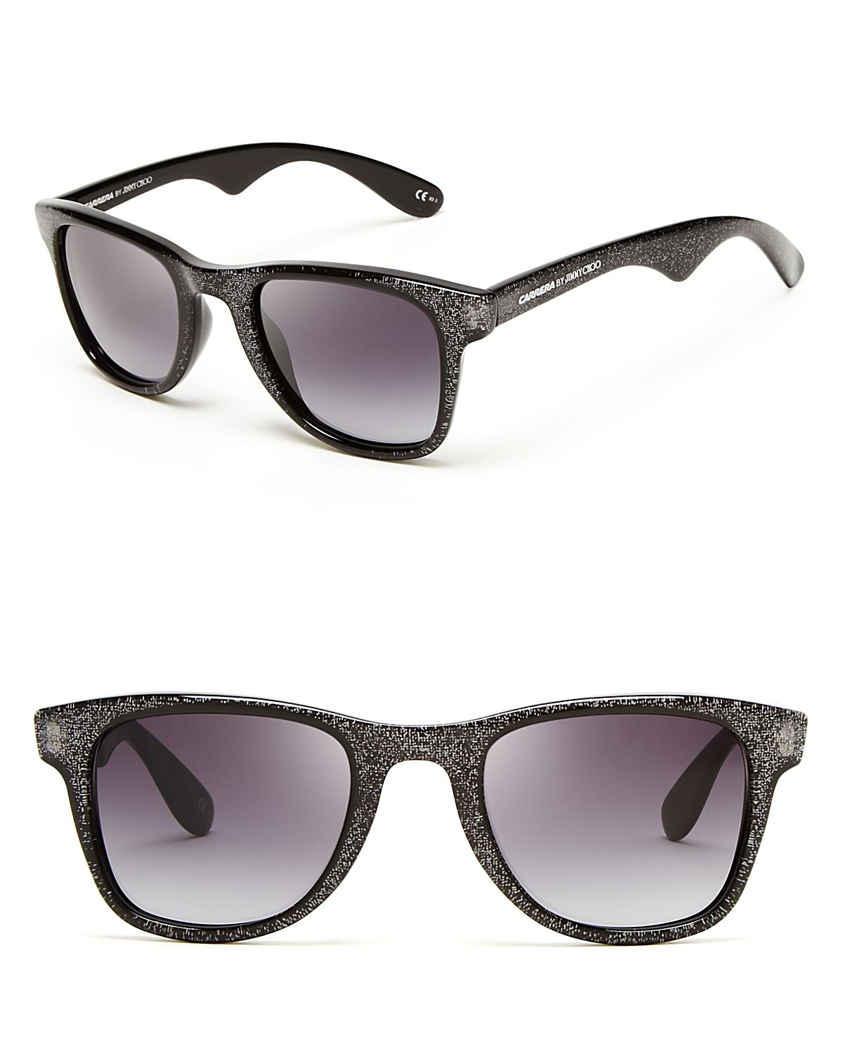 Jimmy Choo Carrera By Glitter Wayfarer Sunglasses in Grey Glitter (Gray