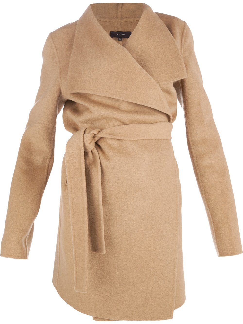 Joseph Belted Wrap Coat In Brown Lyst