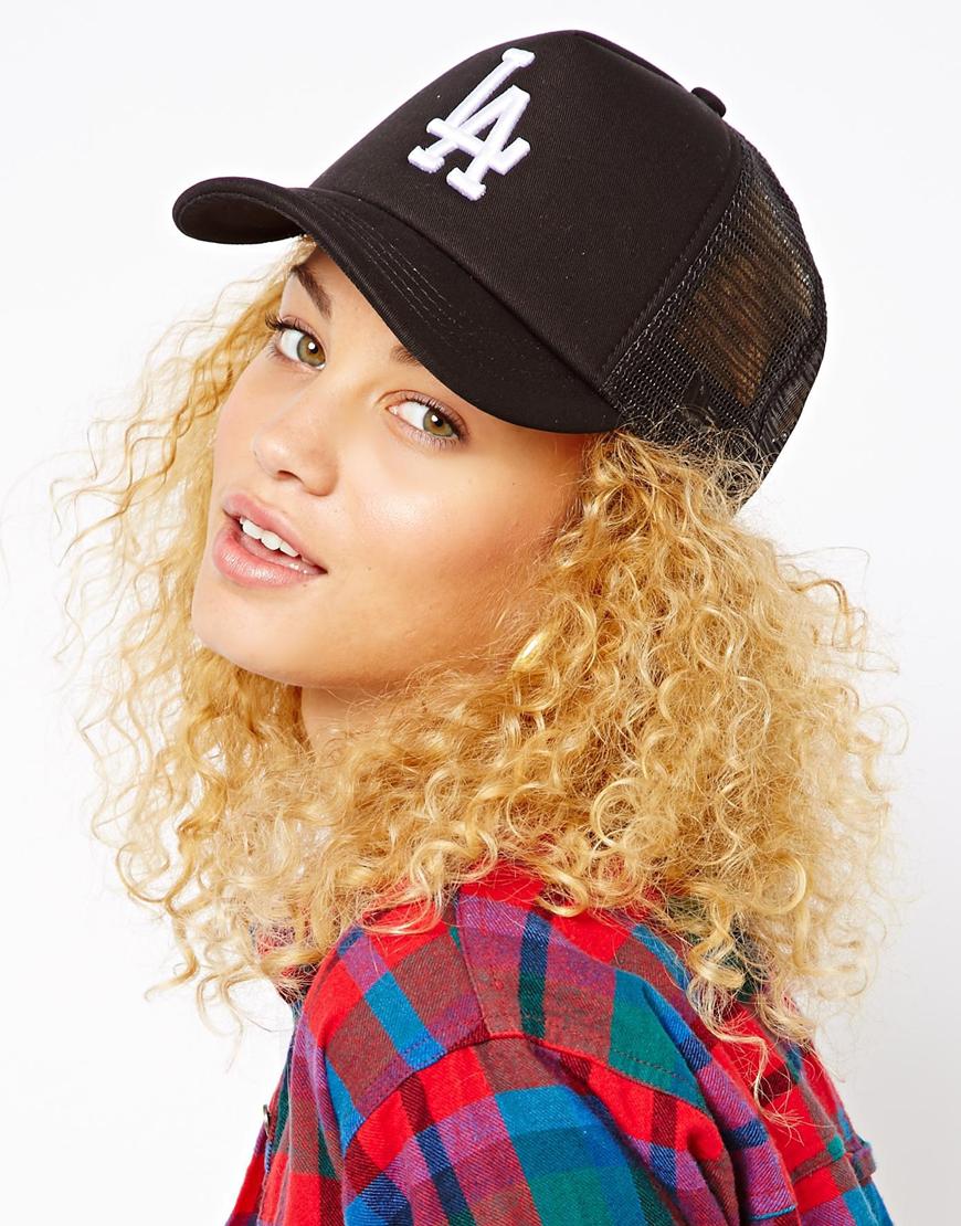 KTZ La Dodgers Trucker Snapback Cap in Black - Lyst