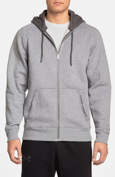 Under Armour Charged Cotton Storm Zip Hoodie in Gray for Men (True Grey ...