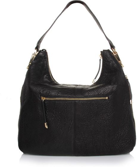 Vince Camuto Riley Leather Hobo Bag in Black | Lyst