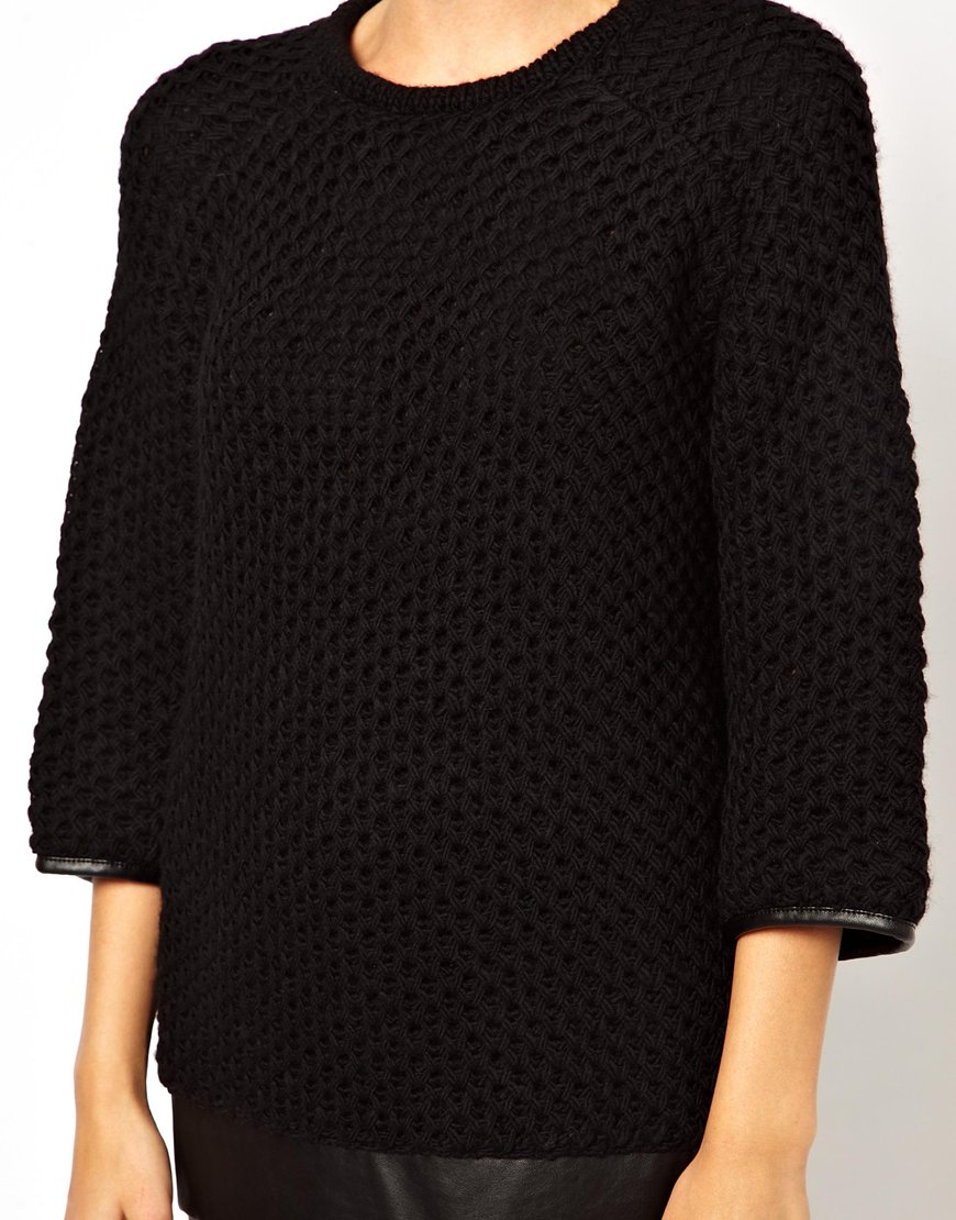 black chunky sweater