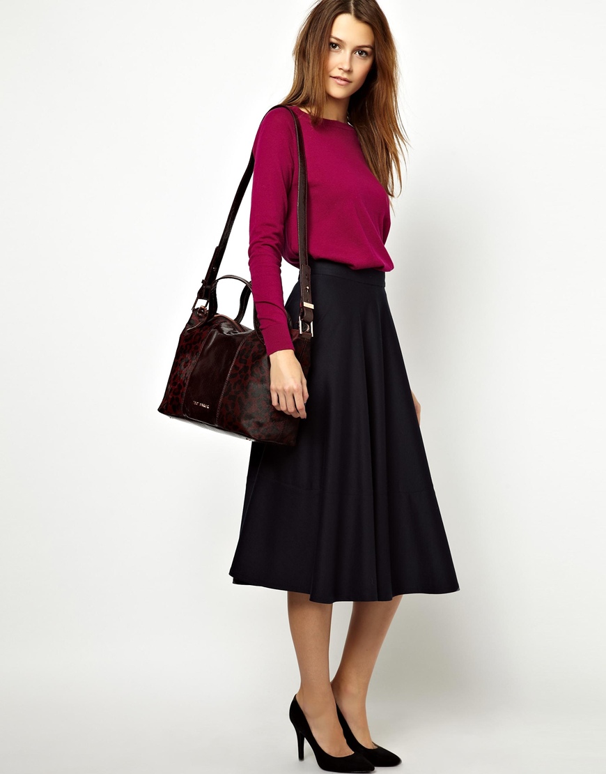 Lyst - Asos Ted Baker Autumny Oxblood Leather Tote Bag in Purple
