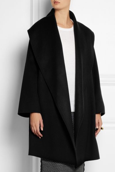 Bottega Veneta Belted Cashmere Coat in Black | Lyst