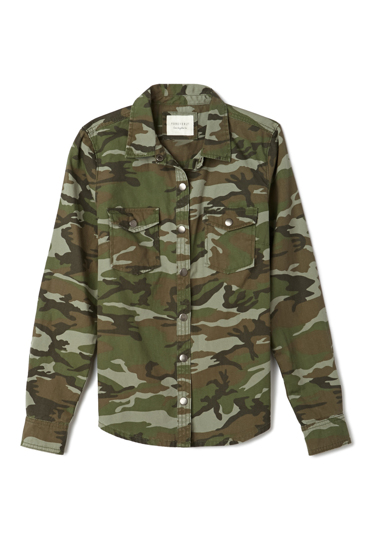 Lyst - Forever 21 Plus Size Camo Utility Jacket in Brown