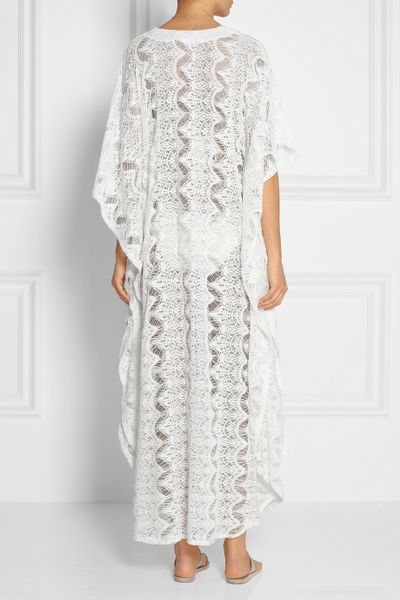 Melissa Odabash Camilla Crochet Kaftan in White | Lyst