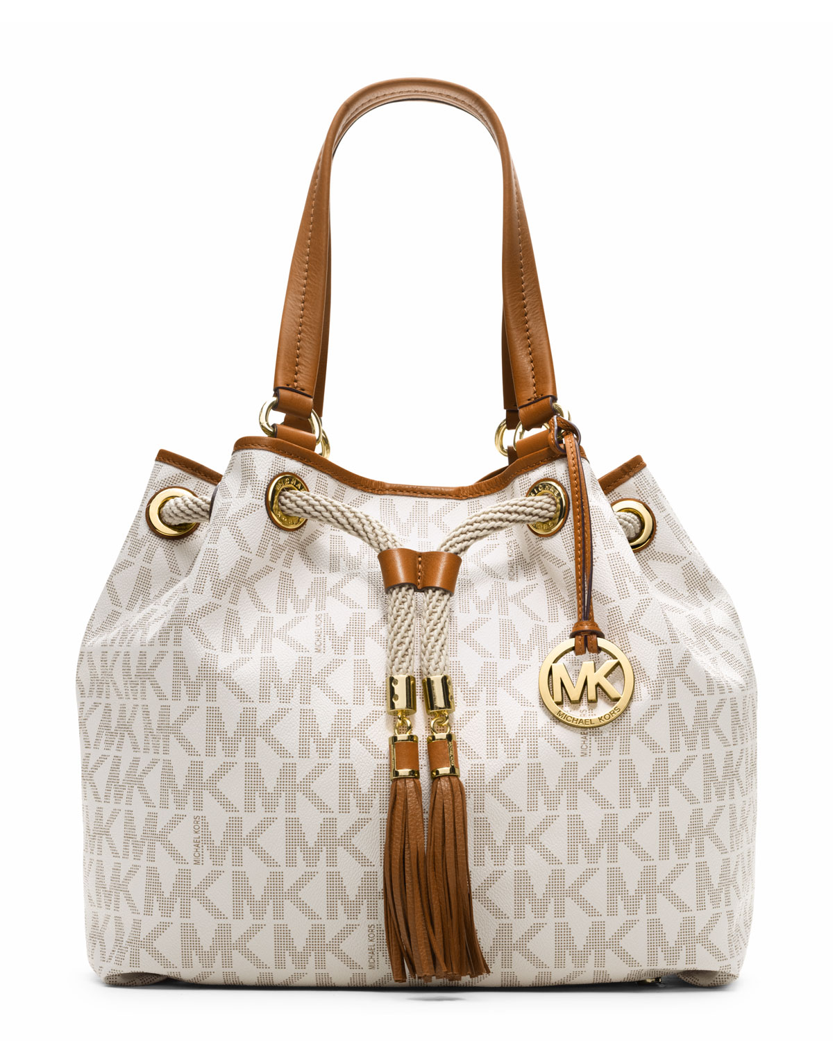 Michael kors Michael Jet Set Item Marina Large Gathered Tote in Natural | Lyst