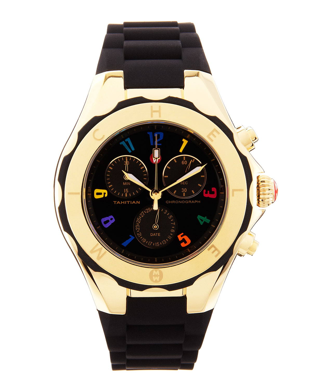 Michele Tahitian Jelly Bean Carousel Watch Blackyellow Gold in Metallic