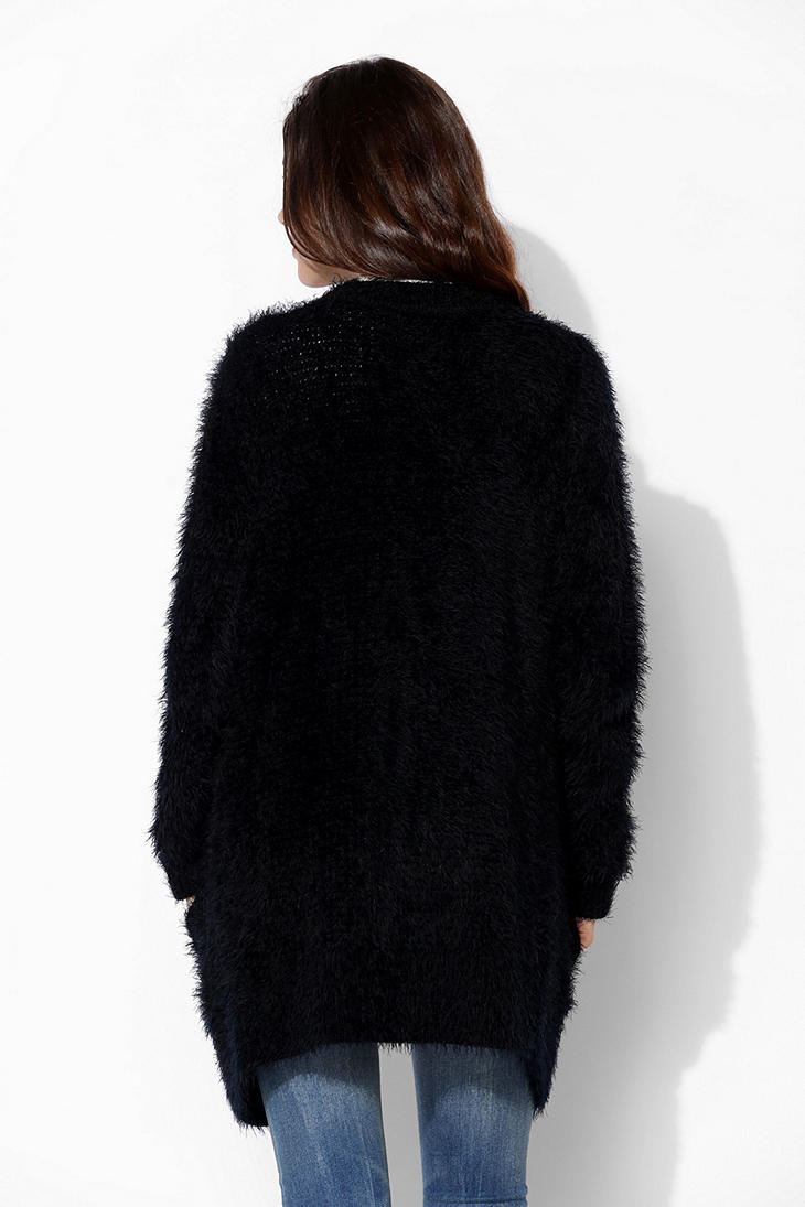 Urban Outfitters Pins And Needles Fuzzy Openfront Cardigan In Black Lyst 