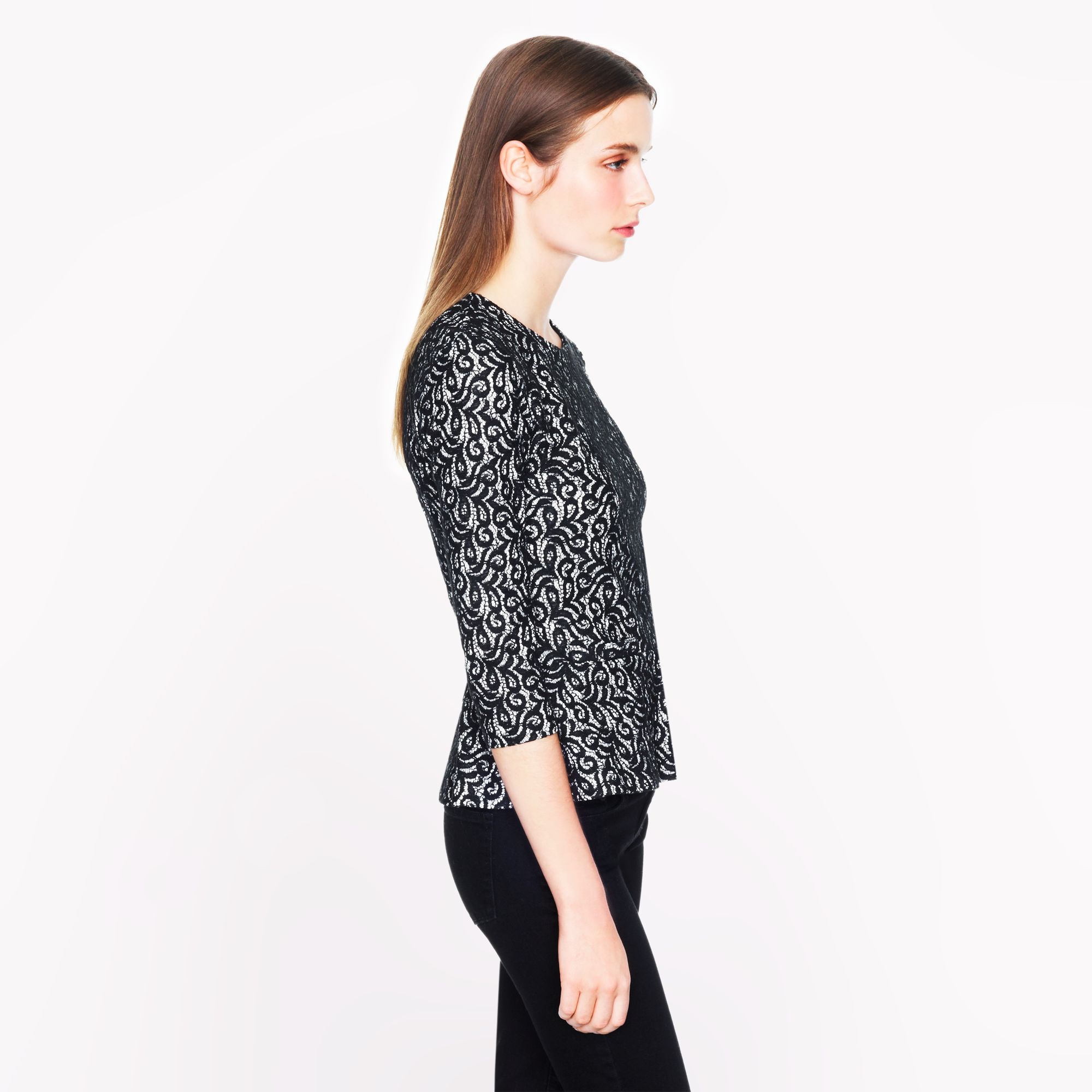j crew lace peplum top