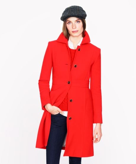 J.crew Petite Double-cloth Lady Day Coat with Thinsulate in Red (bright ...