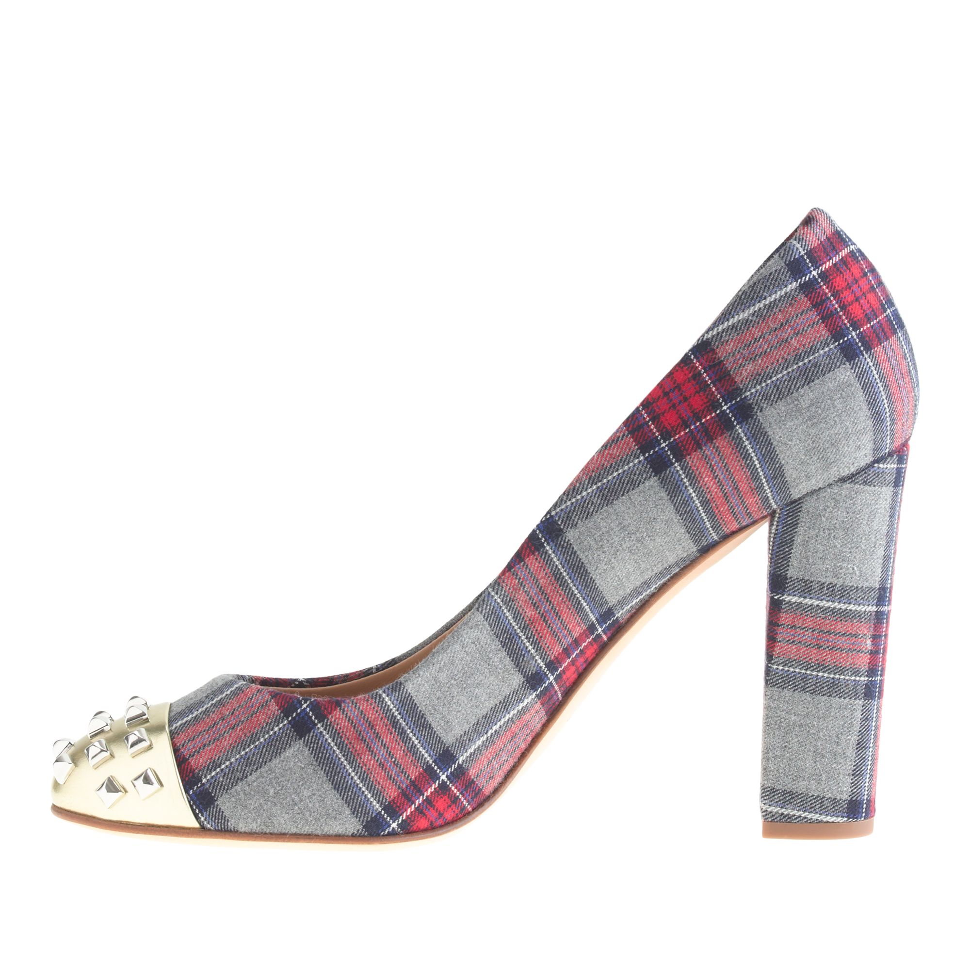 j crew tartan plaid heels