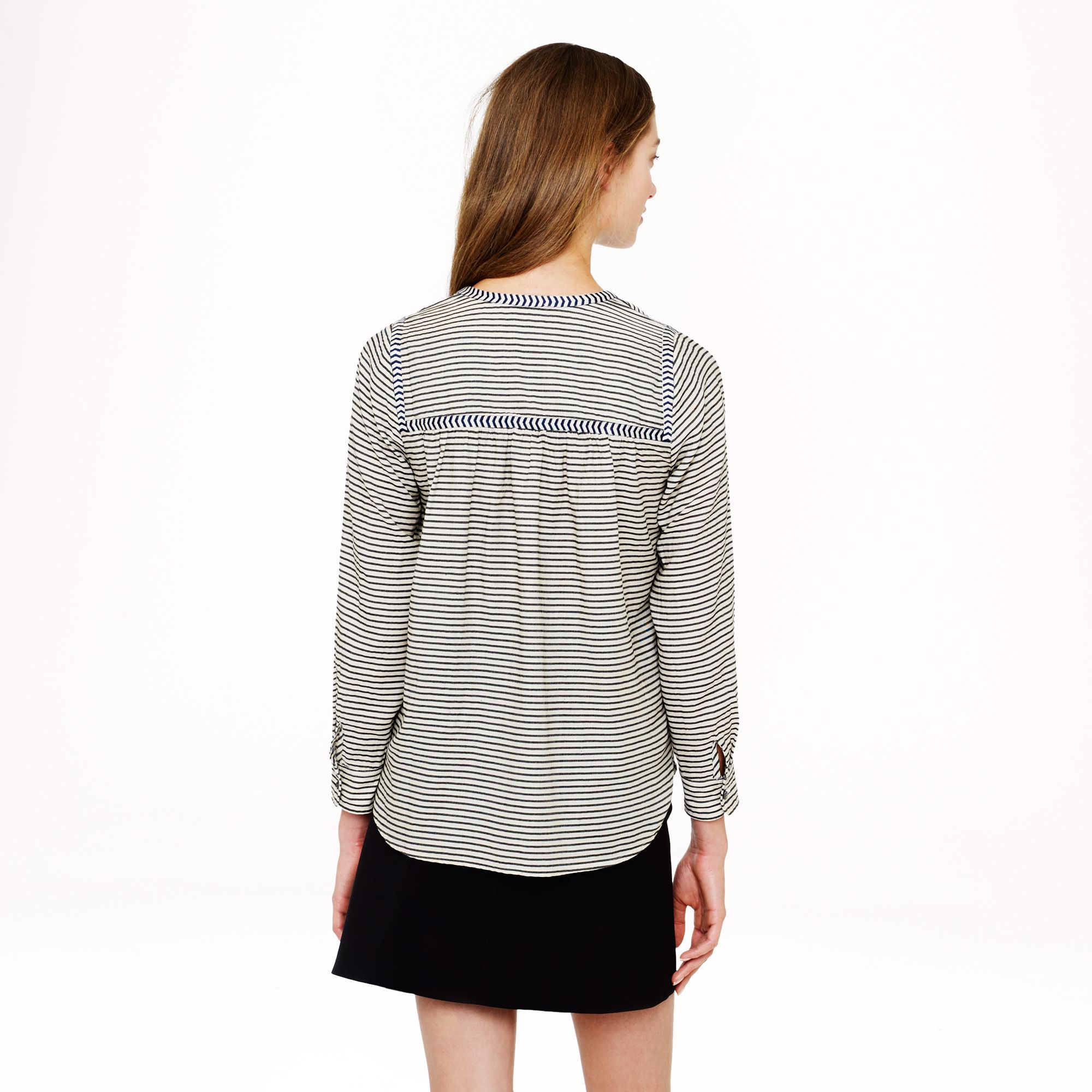 j crew embroidered peasant top