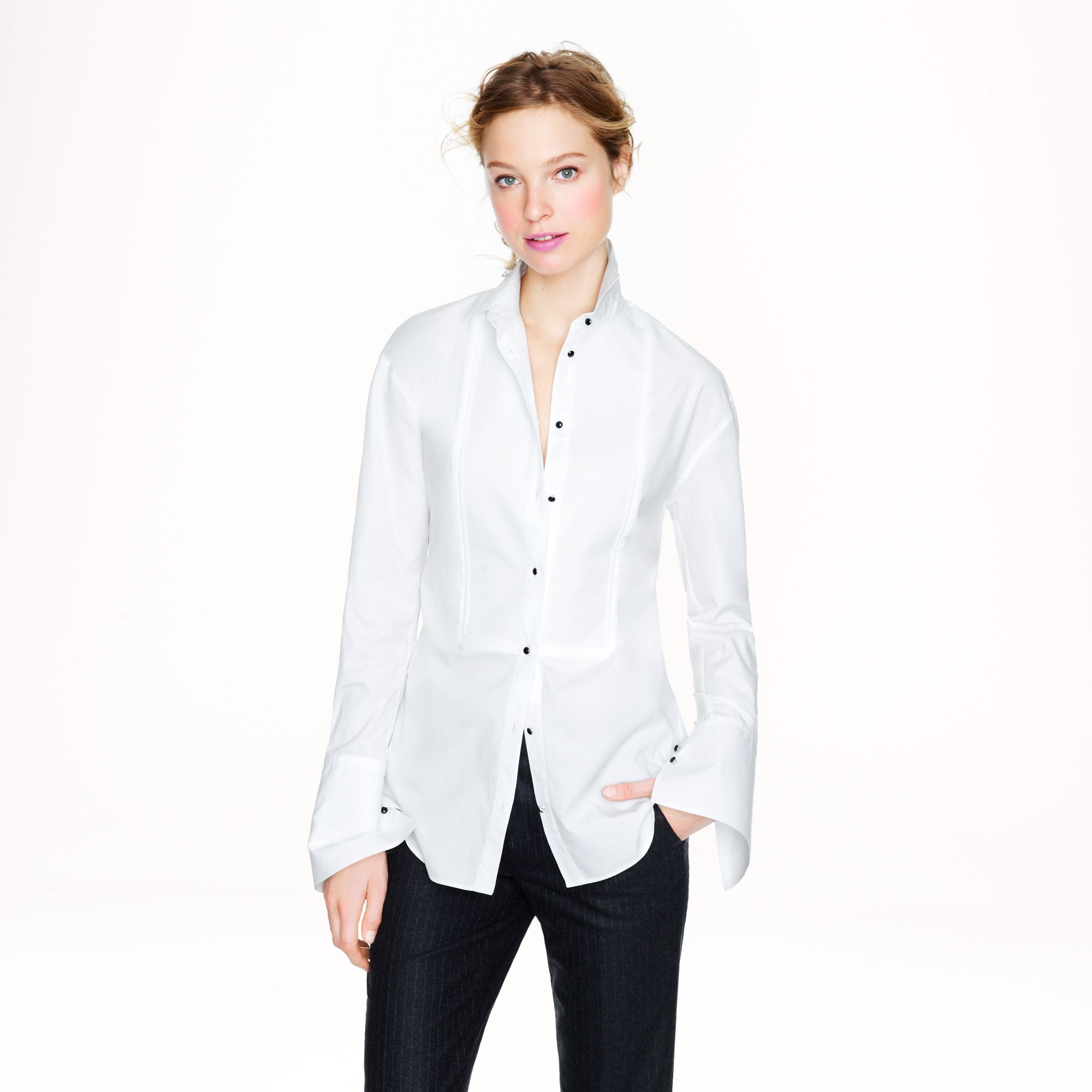 J.Crew Thomas Mason For Long Tuxedo Shirt in White Lyst