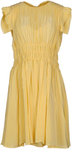 Miu Miu Short Dress in Yellow - Lyst