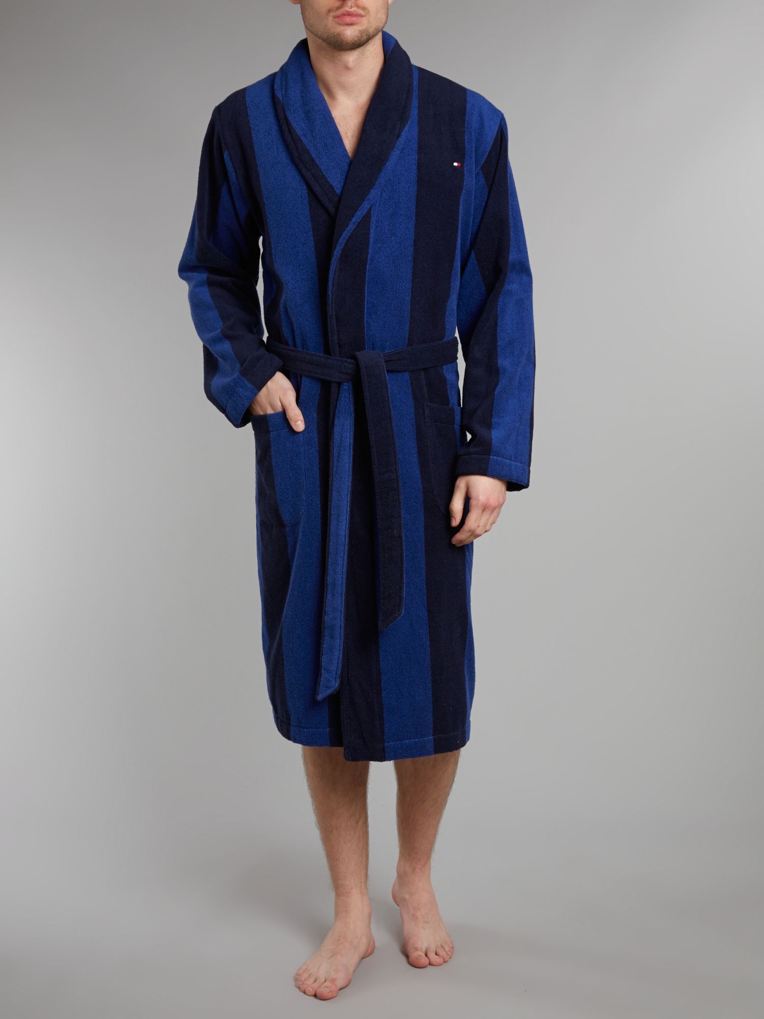 Tommy hilfiger Terry Stripe Robe in Blue for Men | Lyst
