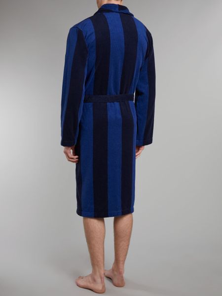 Tommy Hilfiger Terry Stripe Robe in Blue for Men (Navy) | Lyst