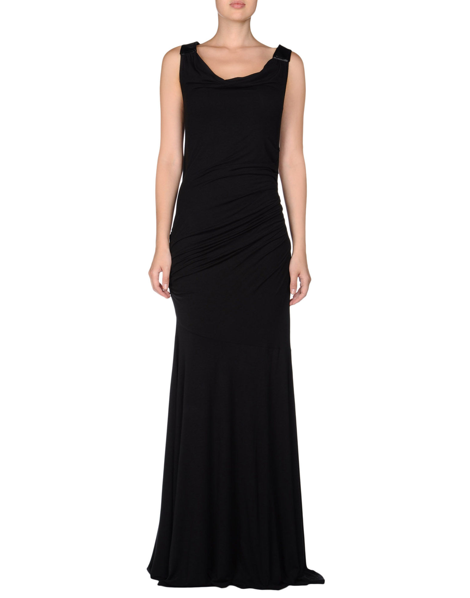 Catherine malandrino Sleeveless Basic Neckline Black Jersey Long Dress ...