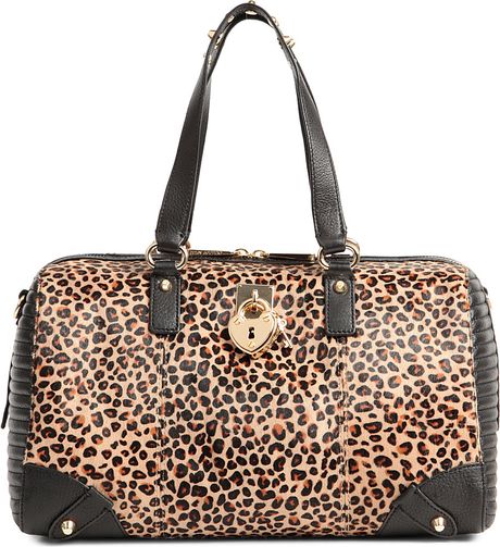 Juicy Couture Leopard Print Bowler Bag in Animal (Natural leopard) | Lyst