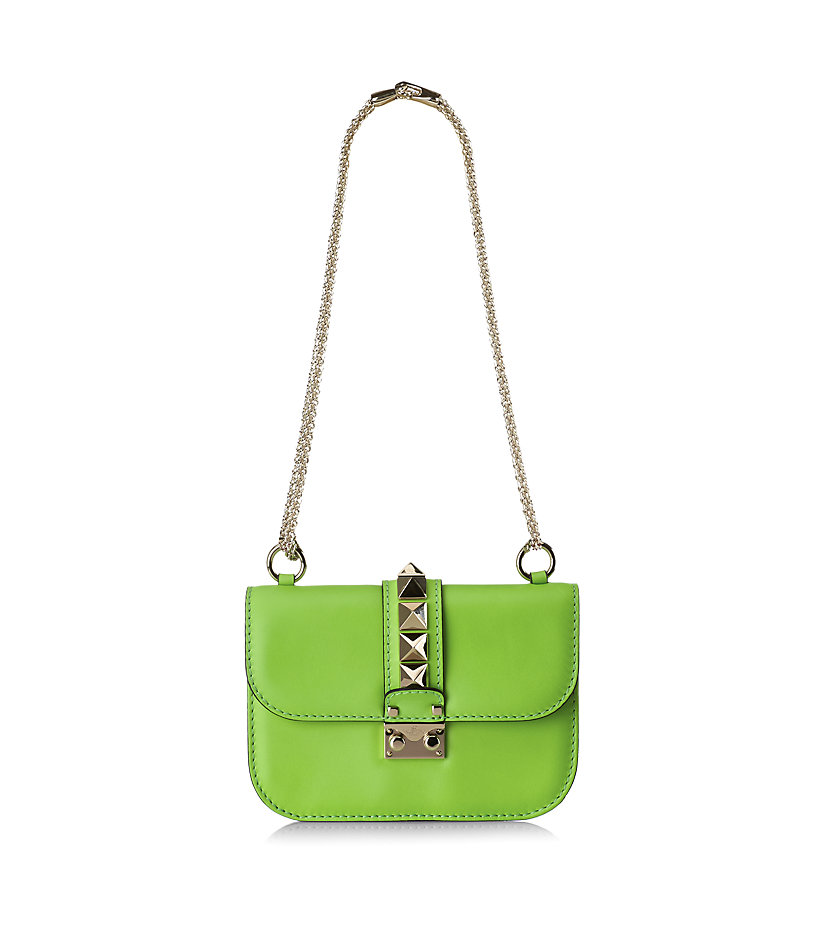 Valentino Small Rockstud Lock Bag in Green | Lyst