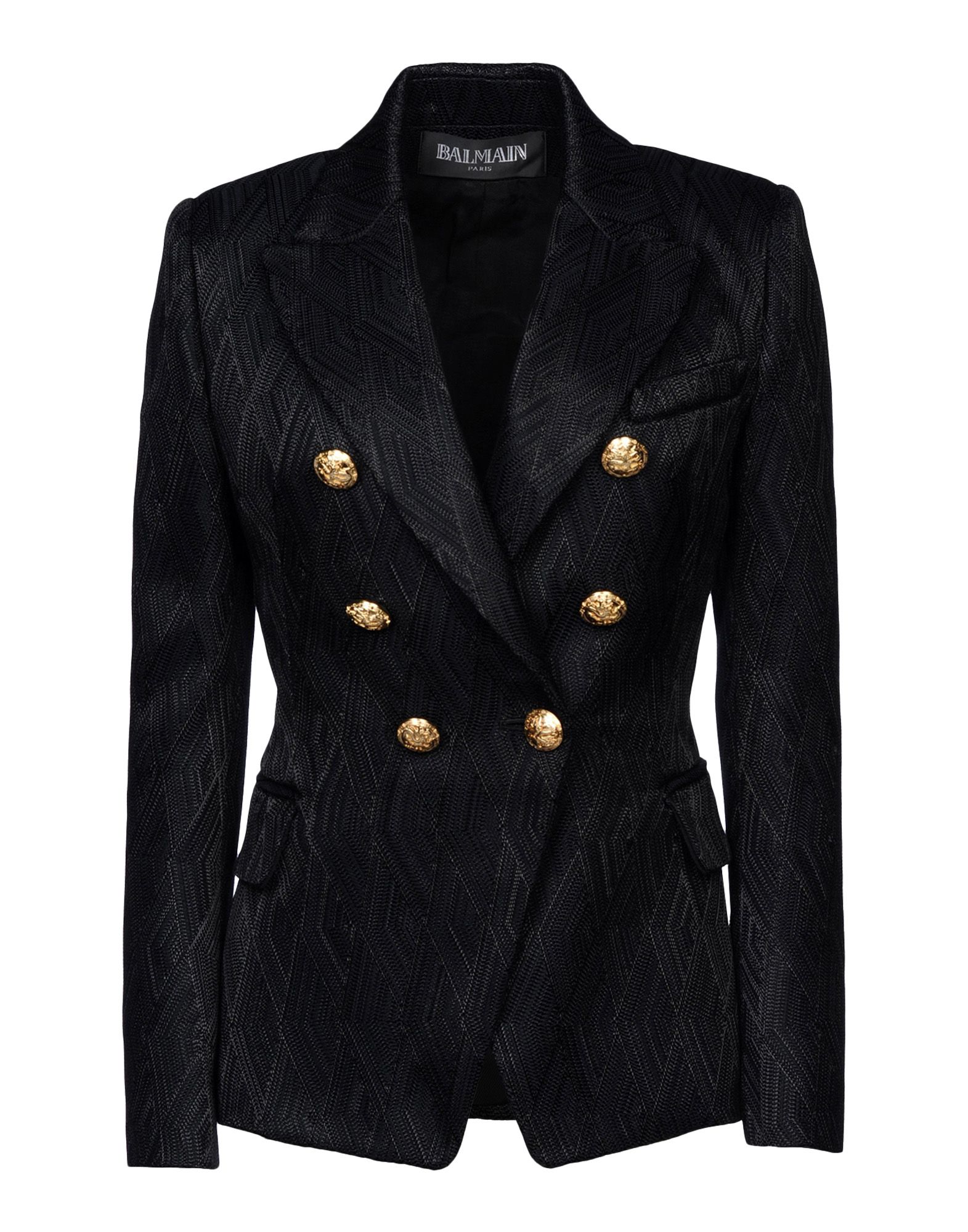 Balmain Cotton Virgin Wool Jacket in Black - Lyst