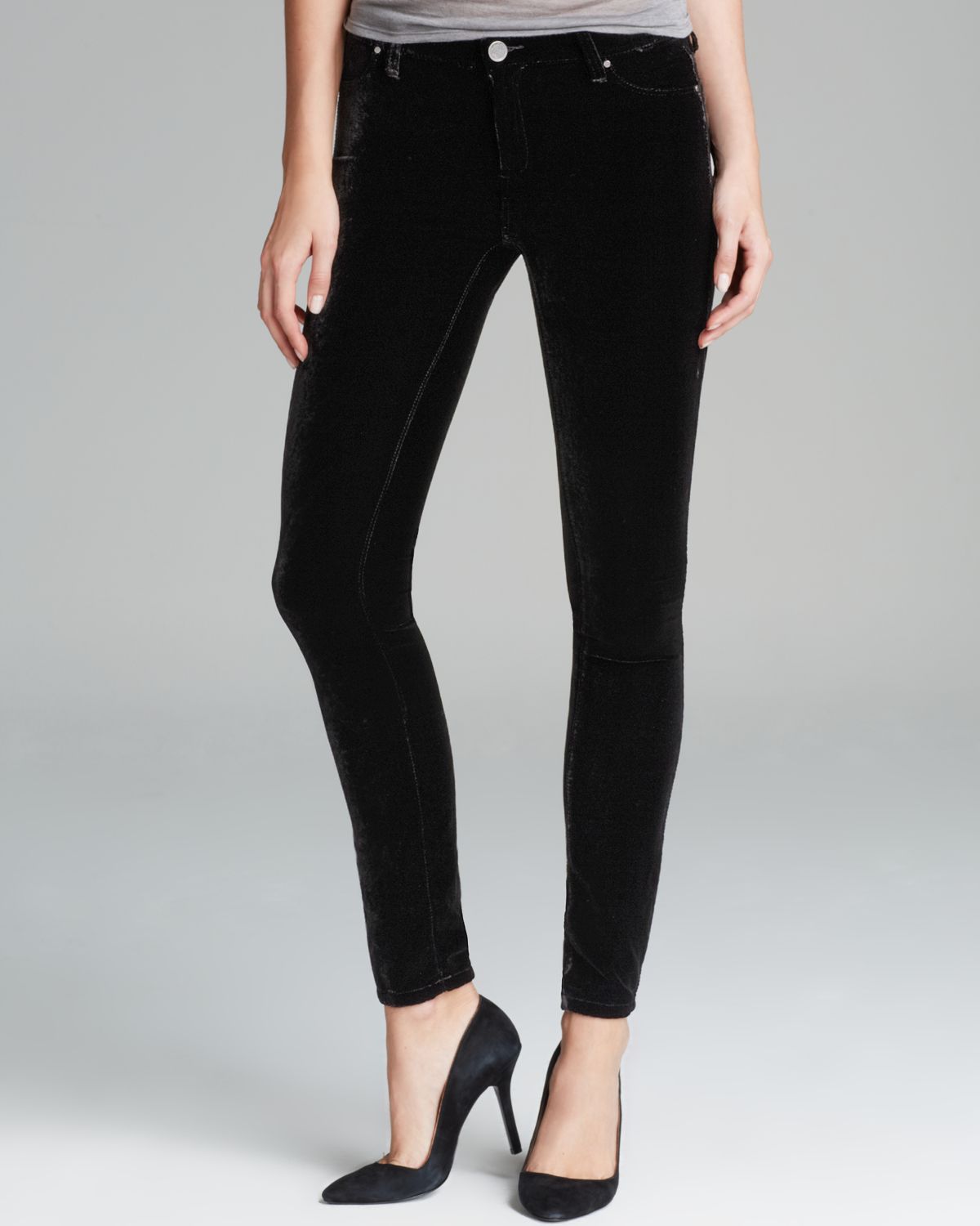 Blank Jeans Black Velvet Skinny - Lyst