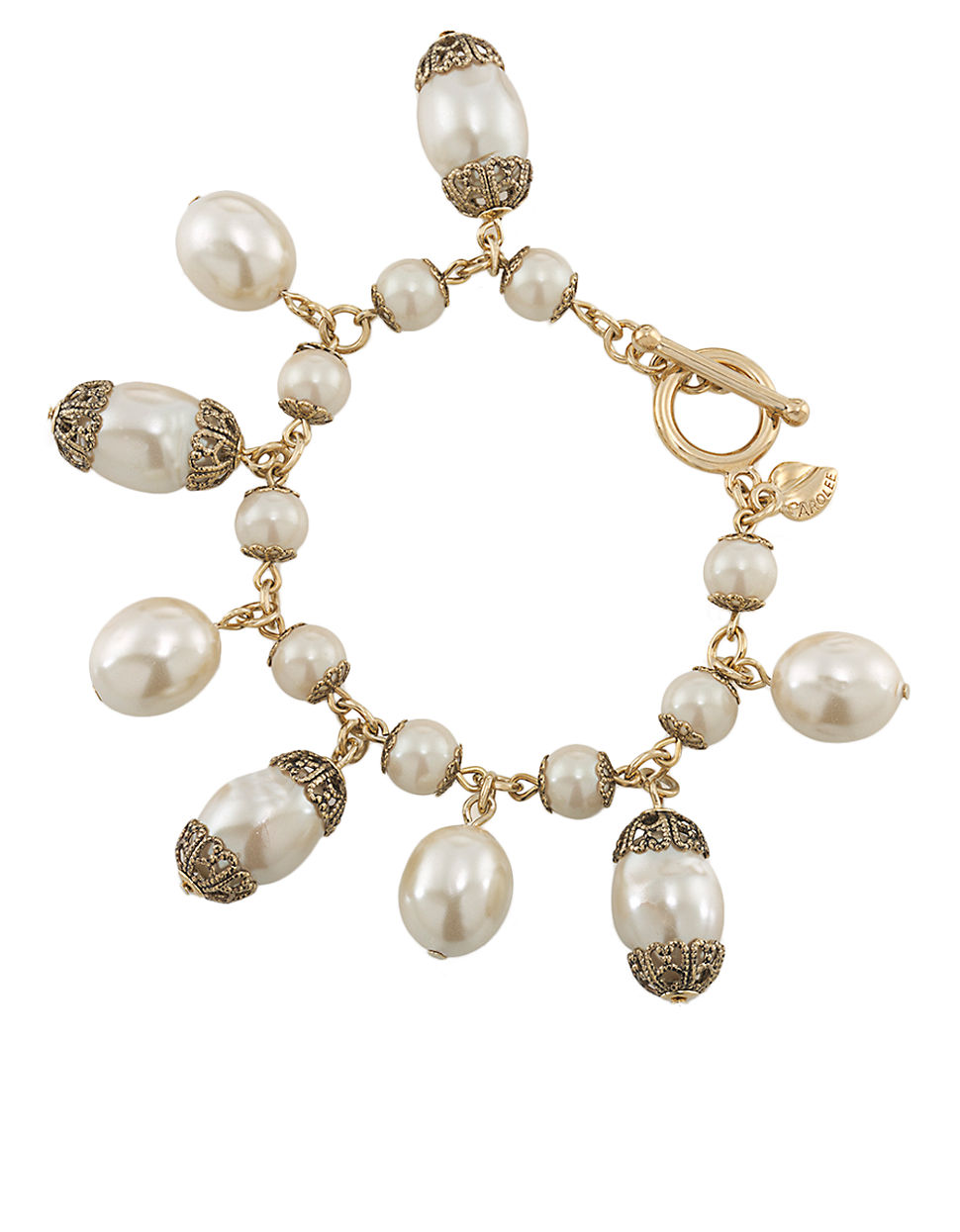 Lyst - Carolee Material Girl Pearl Bracelet with Dangling Pearl Charms