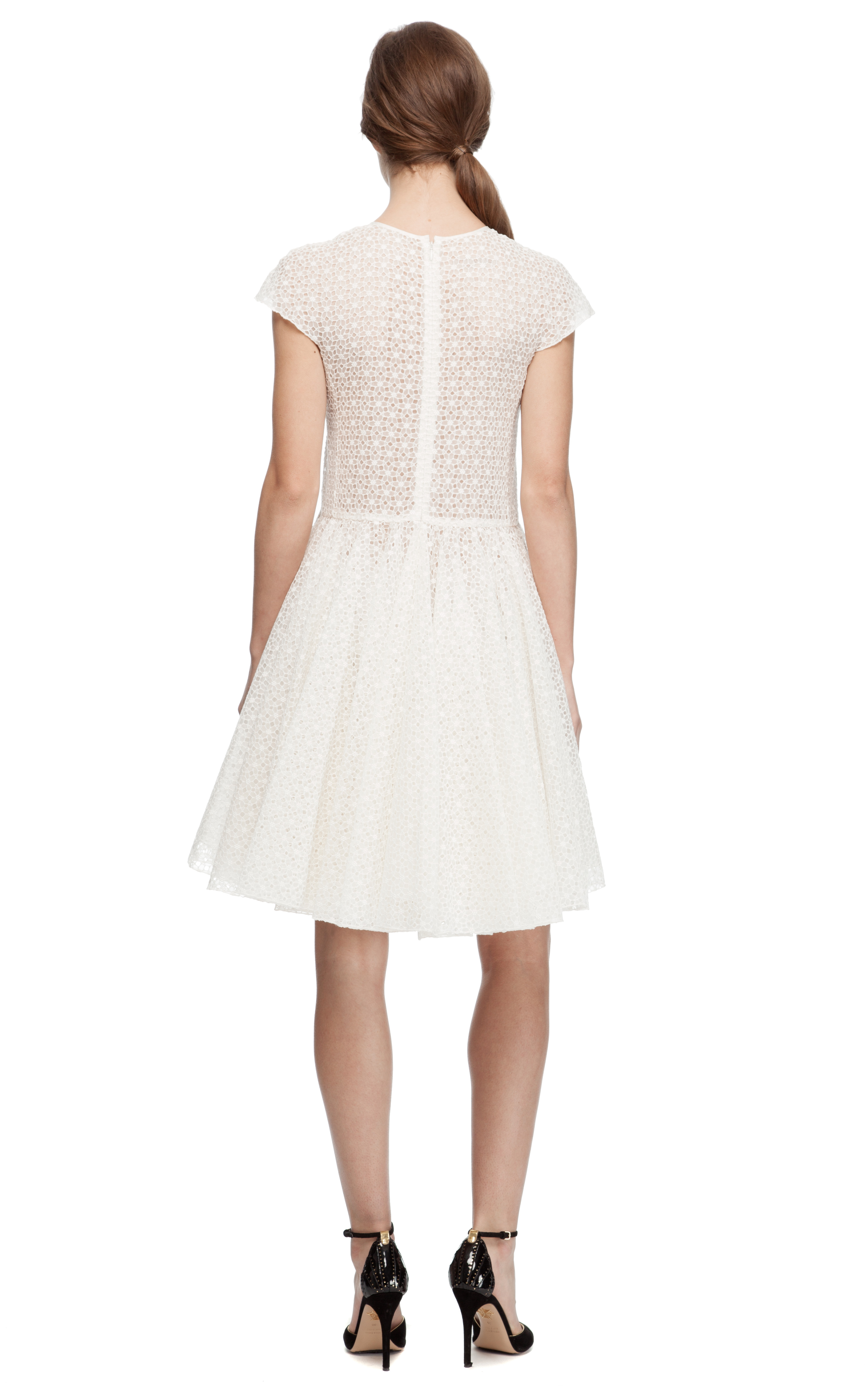Lyst - Giambattista Valli Broderie Anglaise Silk Aline Dress in White