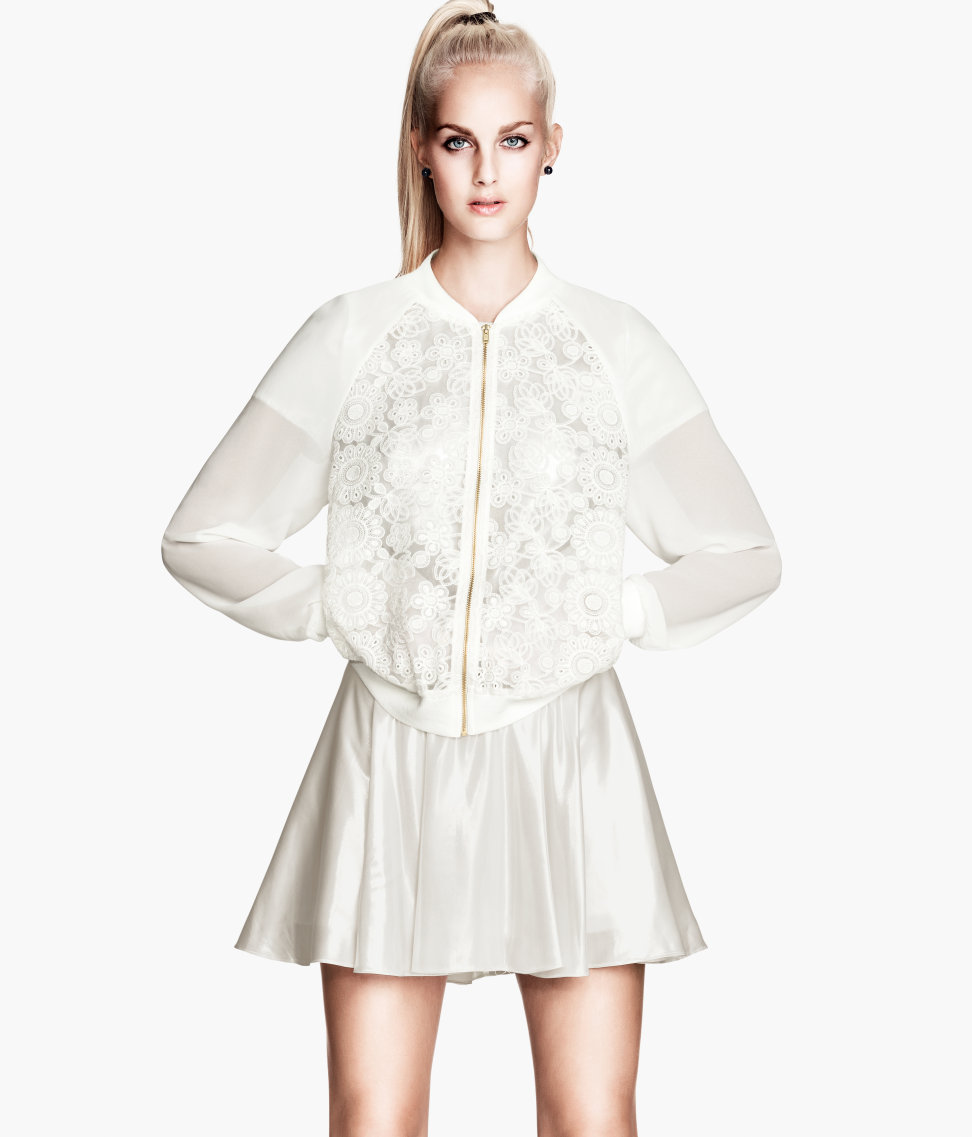white chiffon jacket