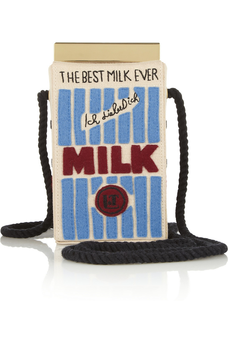 Olympia Le-Tan Milk Carton Embroidered Shoulder Bag in Blue | Lyst